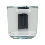 Porte-bougie NICK en verre, argent brillant, 7,5cm, Ø7,5cm