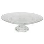 Plateau à gâteaux en verre ALVATIR avec pied, motif, transparent, 9,3cm, Ø29cm
