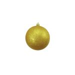 Boule de Noël ABELIA, 4 pièces, paillettes, doré, Ø10cm