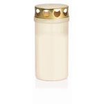 Bougie funéraire CARMELIA avec couvercle, blanc, 12cm, Ø6,1cm, 50h