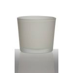 Verre à bougie ALENA FROST, cylindre/rond, blanc mat, 9cm, Ø10cm
