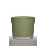 Pot de fleurs ALENA FROST, cylindre/rond, vert herbe mat, 12,5cm, Ø14,5cm