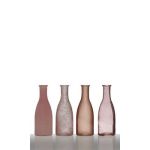 Set de 4 bouteilles ANYA, cône/rond, rose, 26,5x6x18cm