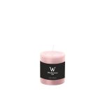 Bougie pilier / bougie en cire AURORA, rose clair, 8cm, Ø6,8cm, 34h - Made in Germany