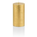 Bougie cylindrique / bougie de Noël MATHILDA, or, 10cm, Ø6,8cm, 45h - Made in Germany