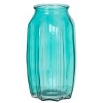 Petit vase à fleurs AMORY en verre, turquoise-transparent, 22cm, Ø12cm