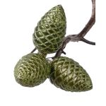 Décorations de Noël pommes de pin ZENTA, 3 pièces, vert, 11cm
