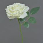 Kunstblume Rose NIKOLETA, weiß, 30cm, Ø12cm