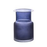 Photophore BRUNILDA, transparent-bleu, 20cm, Ø13,5cm