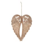 Pendentif acrylique Ailes d'ange FASITA, paillettes, or, 15cm