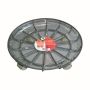Sous-pot rond DUNIK en plastique, à roulettes, gris, 10cm, Ø36cm