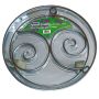Soucoupe ronde pour pot de fleurs DUNIK en plastique, motif « rouleaux », grise, 9 cm, Ø 32 cm
