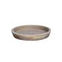 Soucoupe ronde pour pot de fleurs ELVORN en terre cuite, faite à la main, patinée, marron, 3cm, Ø19cm