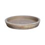 Sous-pot rond en terre cuite ELVORN, fait main, patiné, marron, 4cm, Ø22cm