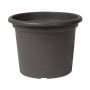 Pot à plantes rond VENERA en plastique recyclé, avec des trous, anthracite, 19cm, Ø25cm
