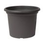 Pot à plantes rond VENERA en plastique recyclé, avec des trous, anthracite, 30cm, Ø40cm