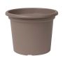 Pot à plantes rond VENERA en plastique recyclé, avec des trous, taupe, 23cm, Ø30cm