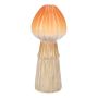 Vase décoratif RADOMILA, céramique, en forme de champignon, rainures, orange-beige, 18cm, Ø7,4cm