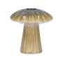 Vase en céramique RAIMUNDE, en forme de champignon, rainures, vert, 9,5cm, Ø9cm