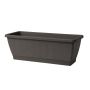 Bac à fleurs pour balcon OPHIRA en plastique recyclé, réserve d'eau, soucoupe, anthracite, 49,5x19,5x17,5cm