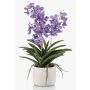 Orchidée Vanda décorative PAVRA en pot en céramique, racines, violet-blanc, 60cm