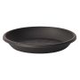 Soucoupe ronde pour pot de fleurs VENERA en plastique recyclé, avec des trous, anthracite, 4cm, Ø28cm