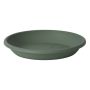 Soucoupe ronde pour pot de fleurs VENERA en plastique recyclé, avec des trous, vert sauge, 4cm, Ø28cm