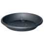 Soucoupe ronde pour pot de fleurs DONIKA en plastique, avec des trous, anthracite, 4cm, Ø22cm