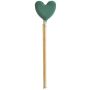 OASIS® Mousse à piquer humide en forme de cœur sur bâton en bois Bioline, vert, 19x16x8,5cm