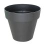 Pot à plantes rond VINAYA en plastique, avec des trous, anthracite, 27cm, Ø30cm