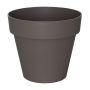 Pot à plantes rond VINAYA en plastique, avec des trous, taupe, 22,5cm, Ø25cm