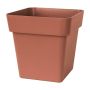 Pot à plantes carré VINAYA en plastique, avec des trous, terracotta, 40x40x40cm
