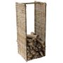 Panier à bois LUMIRA en rotin, marron-gris, 42 x 36 x 100 cm