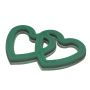 OASIS® Mousse à piquer humide Cœur duo ouvert, décoration de mariage, fond en mousse rigide ECObase, ventouse, vert, 58x40x5,5cm