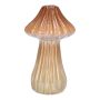 Vase en céramique RATBURGA, en forme de champignon, rainures, brun-beige, 16cm, Ø9cm