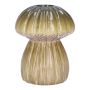Vase à fleurs REFELINDE, en forme de champignon, céramique, rainures, vert-beige, 12cm, Ø9,5cm