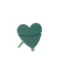 OASIS® Mousse à piquer humide en forme de cœur, décoration de mariage, support Bioline, trépied en bois, vert, 30x28x4,5cm