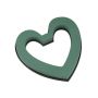 OASIS® Ideal Mousse à piquer humide Cœur ouvert, décoration de mariage, support en plastique, œillet de suspension, vert, 22x21,5x3cm