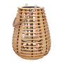 Lanterne en rotin ALMARIA avec verre à bougie, anse, beige, 29cm, Ø21cm
