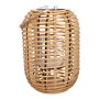 Lanterne en rotin ARBOGAST avec verre à bougie, anse, beige, 33cm, Ø22cm