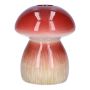 Vase à fleurs, en forme de champignon REFELINDE, céramique, rouge-beige, 12cm, Ø9,5cm