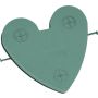 OASIS® Mousse à piquer humide Cœur pour une voiture, décoration de mariage, support en plastique, avec une ventouse, vert, 42x40x7,5cm