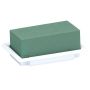 OASIS® Mousse à piquer humide rectangulaire pour des compositions florales, dans une coupe en papier composite, vert-blanc, 13x9x5cm