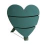 OASIS® Mousse à piquer humide en forme de cœur, décoration de mariage, support Bioline, socle en bois, vert, 43,5x43x4,5cm