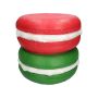 Table de rangement MOLANI en forme de macaron, rouge-vert, 31,5cm, Ø33,5cm