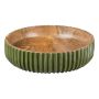 Coupe décorative MARAMA en bois de manguier, striée, vert-naturel, 8cm, Ø30cm