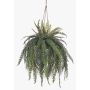 Fougère décorative cheveux de femme en suspension MAXROL, motte de terre, racines, suspendue, verte, 90cm