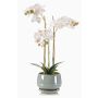 Orchidée Phalaenopsis décorative JOLANA en pot en céramique, blanche, 45cm