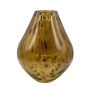 Vase en verre bombé RUSSELL, motif léopard, brun-transparent, 28cm, Ø23cm