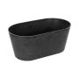 Pot de fleurs ovale LIMANI en plastique, noir, 27x15x11cm